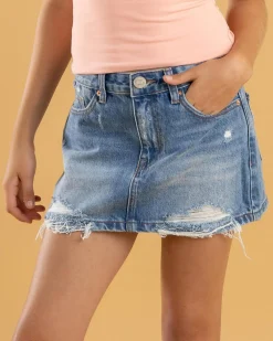 Denim|Bottoms*DESU Girls' Kirra Skirt Blasted Mid Blue