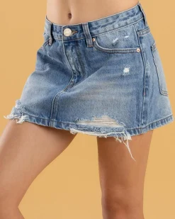 Denim|Bottoms*DESU Girls' Kirra Skirt Blasted Mid Blue