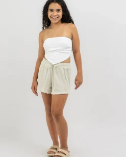 Bottoms*Ava And Ever Girls' Lana Dallis Shorts Natural Salt & Pepper