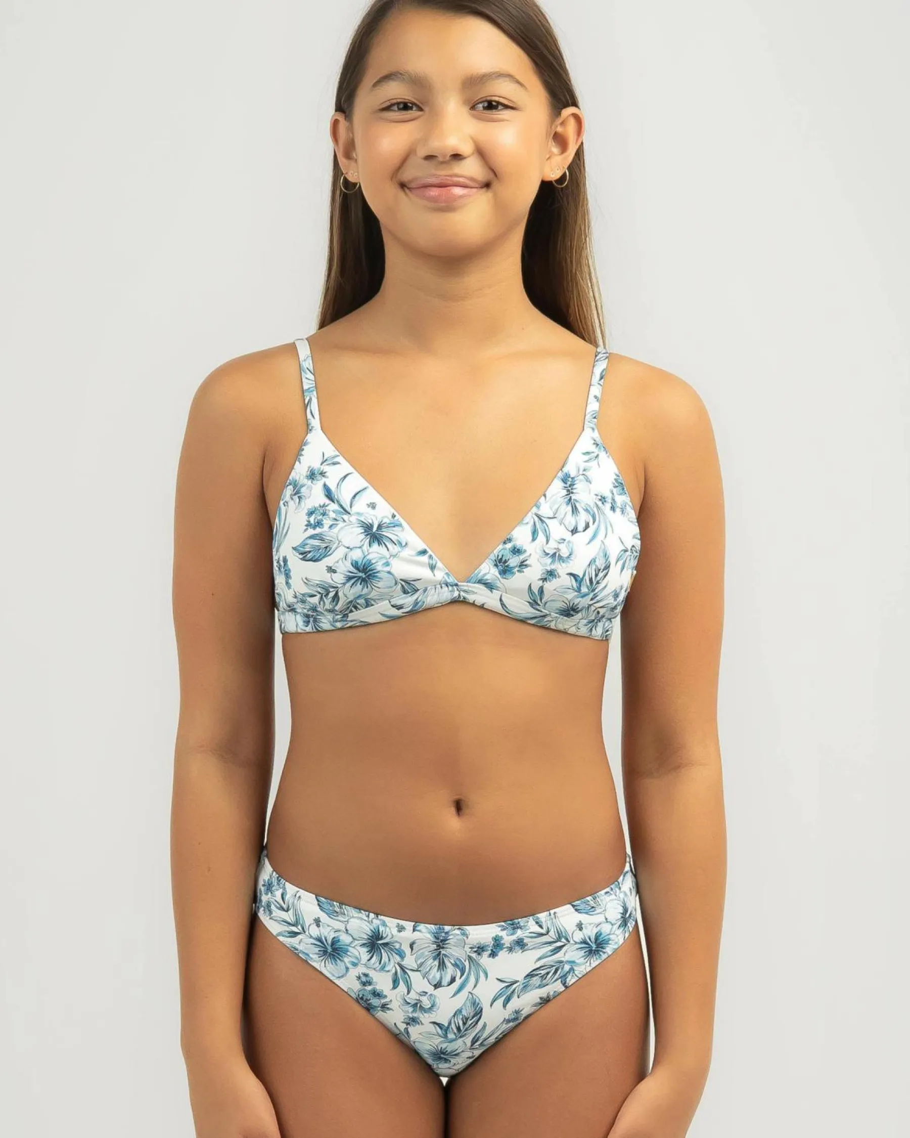 Bikinis*Topanga Girls' Lani Triangle Bikini Set White/blue