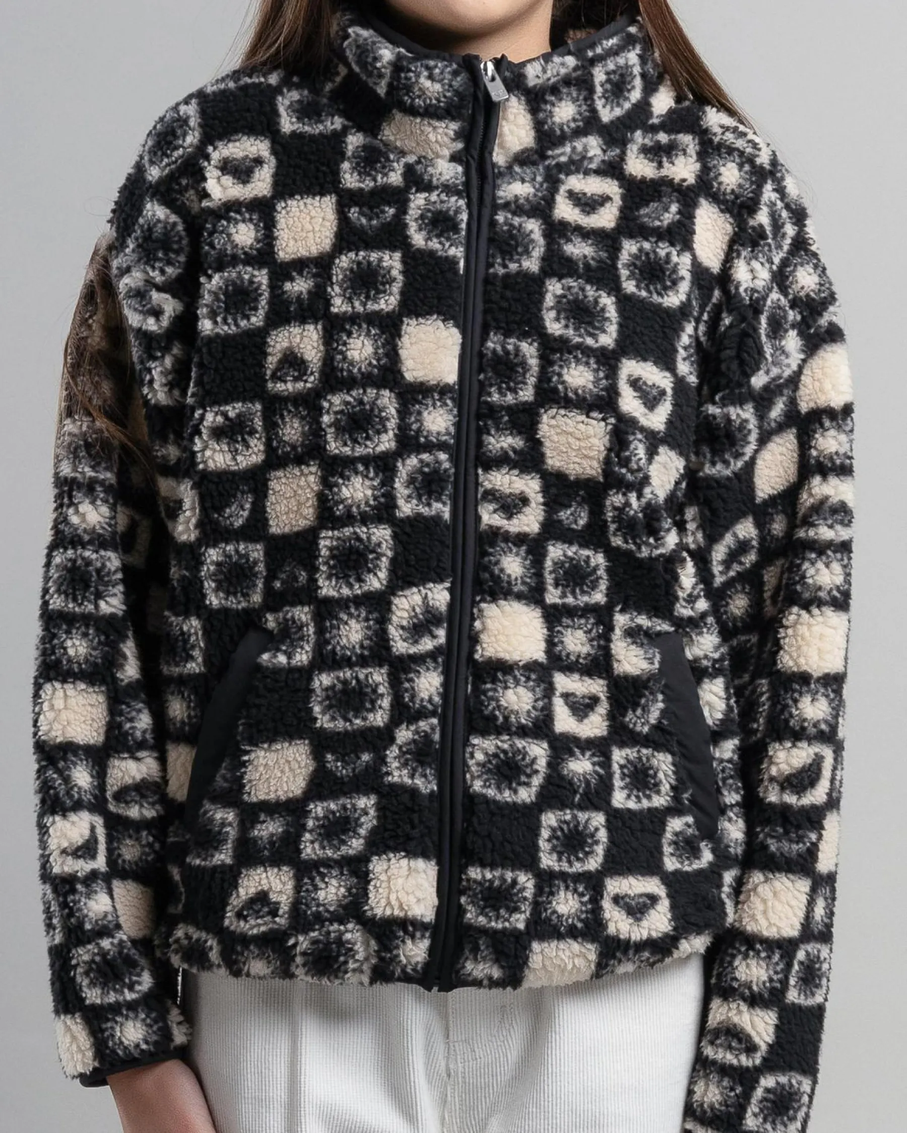 Outerwear*Roxy Girls' Like Electricity Jacket Phantom Sunsquare