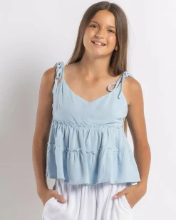 Tops*Mooloola Girls' Lini Dallis Top Powder Blue