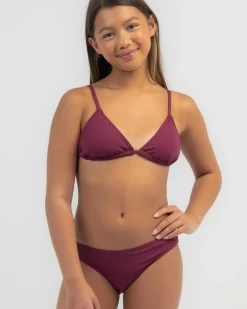 Bikinis*Kaiami Girls' Lora Triangle Bikini Set Cabernet