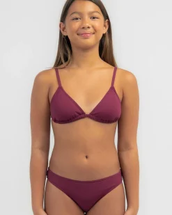 Bikinis*Kaiami Girls' Lora Triangle Bikini Set Cabernet