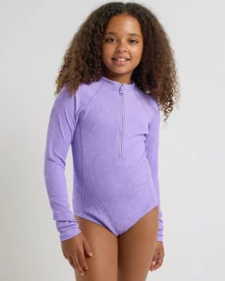 Surf|Wetsuits & Surfsuits*Topanga Girls' Loren Rib Surfsuit Hyacinth