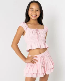 Tops*Ava And Ever Girls' Lulu Crop Top Light Pink