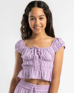Tops*Ava And Ever Girls' Lulu Crop Top Lilac