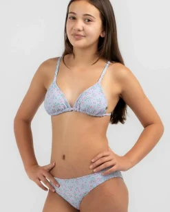 Bikinis*Kaiami Girls' Melrose Triangle Bikini Set Blue/pink