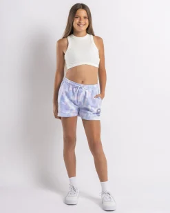 Bottoms*Santa Cruz Girls' MFG Dot Mono Shorts Pale Pink Tie Dye