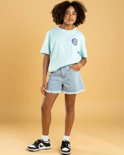 New Girls' MFG Retro Dot Denim Shorts Kids Denim|Bottoms