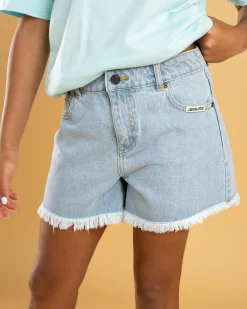 New Girls' MFG Retro Dot Denim Shorts Kids Denim|Bottoms
