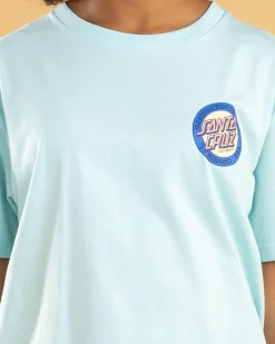 Tops*Santa Cruz Girl's MFG Retro Dot Reverse T-Shirt Aqua