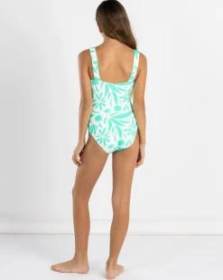 Surf|One Pieces*Topanga Girls' Micky One Piece Swimsuit White/green