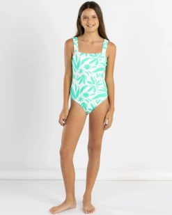 Surf|One Pieces*Topanga Girls' Micky One Piece Swimsuit White/green