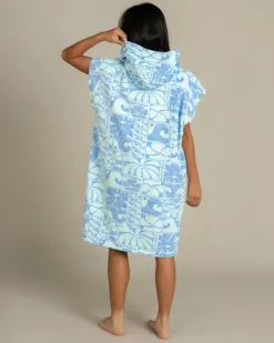 Towels*Rip Curl Girls' Mixed Cotton Hooded Towel Blue