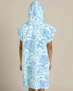 Towels*Rip Curl Girls' Mixed Cotton Hooded Towel Blue