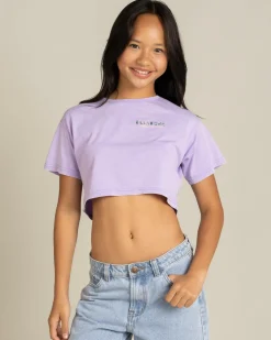 Tops*Billabong Girls' Mixing Vibes Crop T-Shirt Light Purple