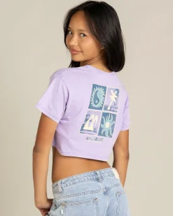Tops*Billabong Girls' Mixing Vibes Crop T-Shirt Light Purple