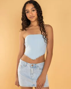 Tops*Mooloola Girls' Nina Dallis Scarf Top Powder Blue