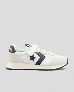 Sneakers*Converse Girls' Omega Trainer Easy On Shoes Vintage White/black/vintage White