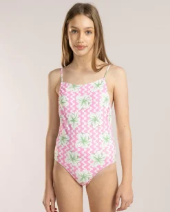 Surf|One Pieces*Roxy Girl's Party Wave One Piece Swimsuit Lilac Chiffon Party Waves Rg