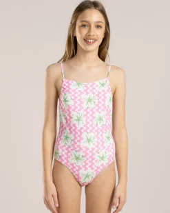 Surf|One Pieces*Roxy Girl's Party Wave One Piece Swimsuit Lilac Chiffon Party Waves Rg
