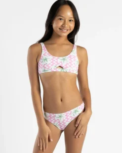 Online Girls' Party Waves Bralette Bikini Set Kids Bikinis