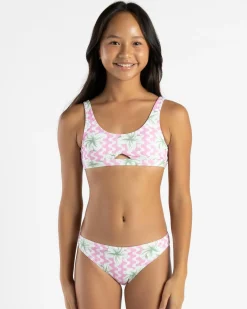 Online Girls' Party Waves Bralette Bikini Set Kids Bikinis
