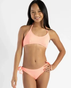 Bikinis*Topanga Girls' Perry Bralette Bikini Set Pop Peach