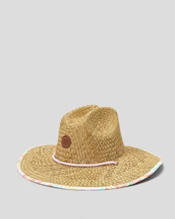 Headwear*Roxy Girls' Pina to My Colada Panama Hat Quiet Green Into The Jungle