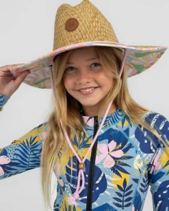 Headwear*Roxy Girls' Pina to My Colada Panama Hat Quiet Green Into The Jungle