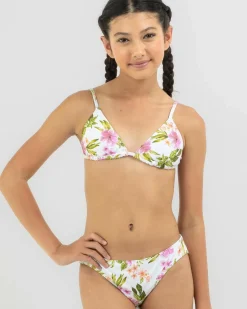 Bikinis*Topanga Girls' Poppy Triangle Bikini Set White Floral