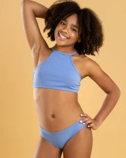 Bikinis*Rip Curl Girls' Premium Rib 2.0 Bikini Set Blue