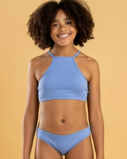 Bikinis*Rip Curl Girls' Premium Rib 2.0 Bikini Set Blue