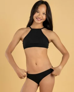 Bikinis*Rip Curl Girls' Premium Rib 2.0 Bikini Set Black
