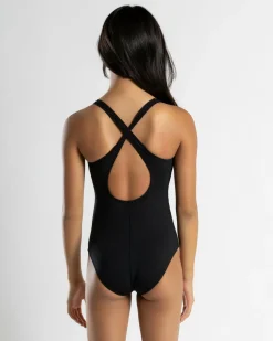 Surf|One Pieces*Rip Curl Girls' Premium Rib One Piece Swimsuit Black