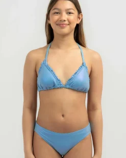 Bikinis*Kaiami Girls' Princess Triangle Bikini Set Blue