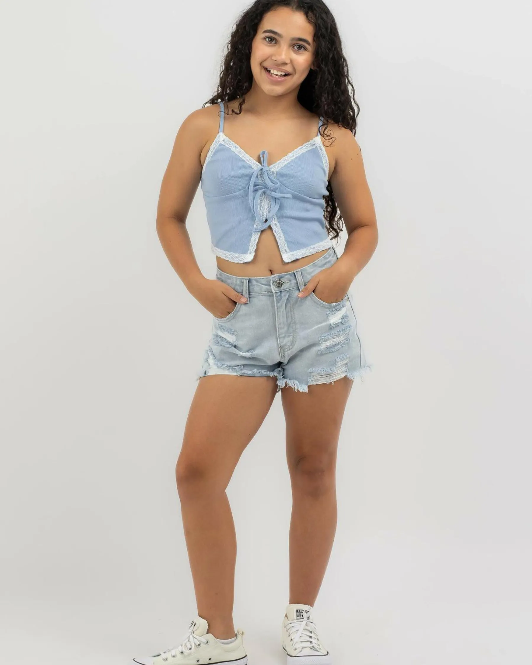 Denim|Bottoms*DESU Girls' Rita Shorts Light Blue