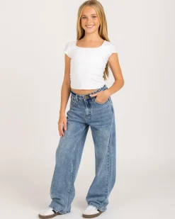 Outlet Girls' Rocker Straight Leg Jeans Kids Jeans|Denim