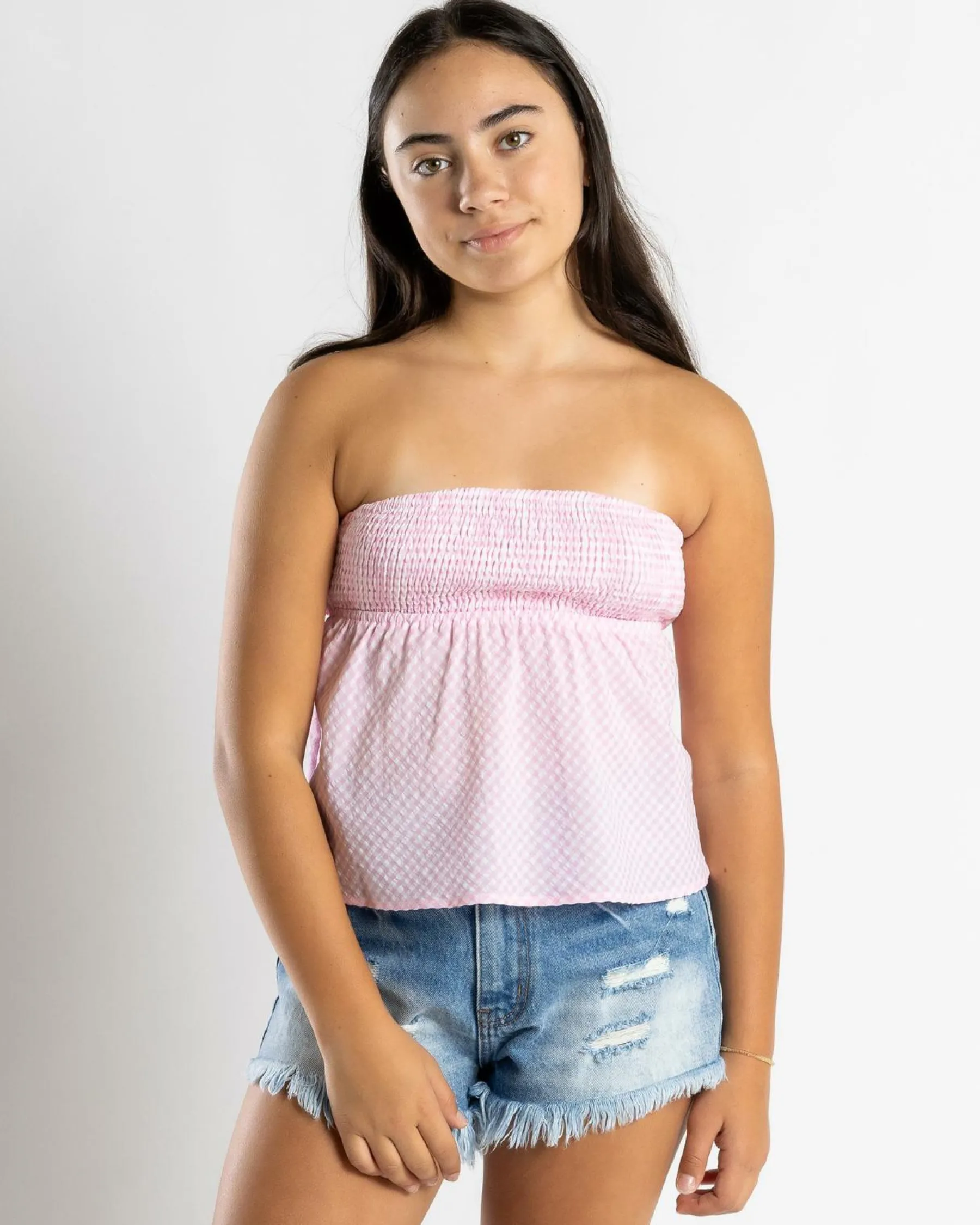 Tops*Mooloola Girls' Rosie Top Pink Gingham