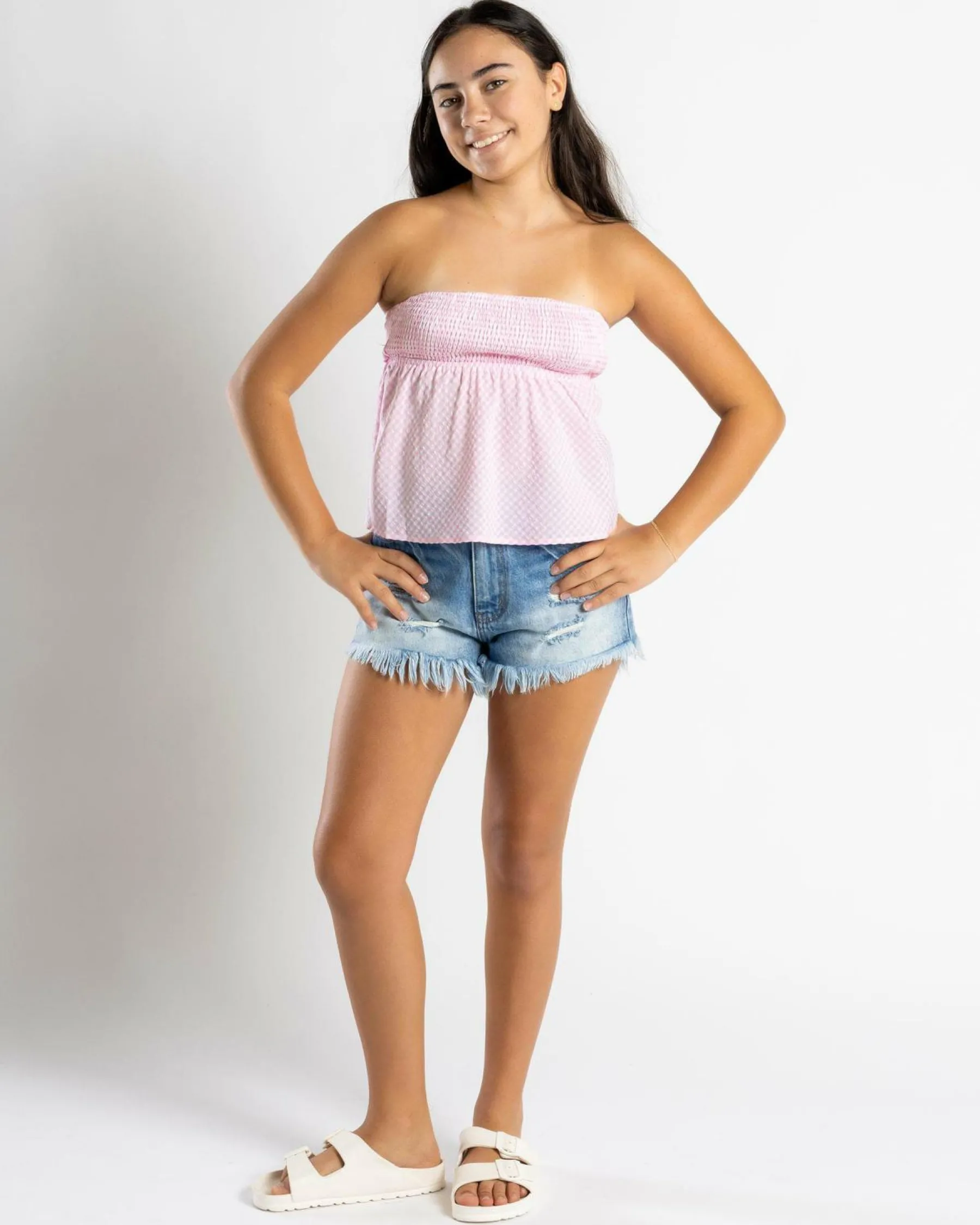 Tops*Mooloola Girls' Rosie Top Pink Gingham