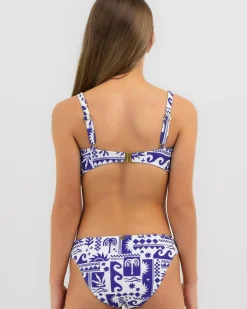 Bikinis*Kaiami Girls' Salerno Bandeau Bikini Set White/blue