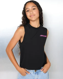 Tops*Santa Cruz Girls' SC Delta Strip Chest Muscle Tank Top Black