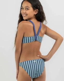 Bikinis*Roxy Girls' Serenity Stripe Bikini Set Marlin Serenity Stripe