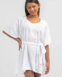 Beach Covers & Overswim*Topanga Girls' Sheridan Beach Cover White