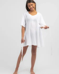 Beach Covers & Overswim*Topanga Girls' Sheridan Beach Cover White