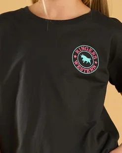Tops*Ringers Western Girls' Signature Bull Classic T-Shirt Charcoal / Multi