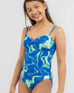 Clearance Girls' Smokey Twist One Piece Swimsuit Kids One Pieces