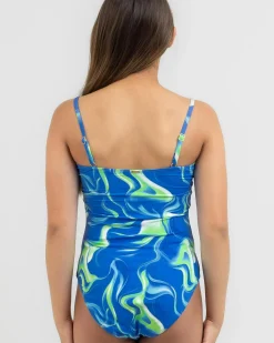 Clearance Girls' Smokey Twist One Piece Swimsuit Kids One Pieces