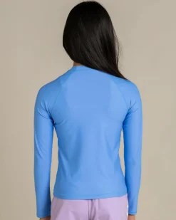 Rash Vests*Billabong Girls' Society Long Sleeve Rash Vest Tidal Blue